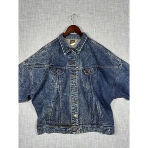 Vintage Lee Riders Jean Jacket Denim Trucker 80s 153438 Mens Size‎ M Made In USA